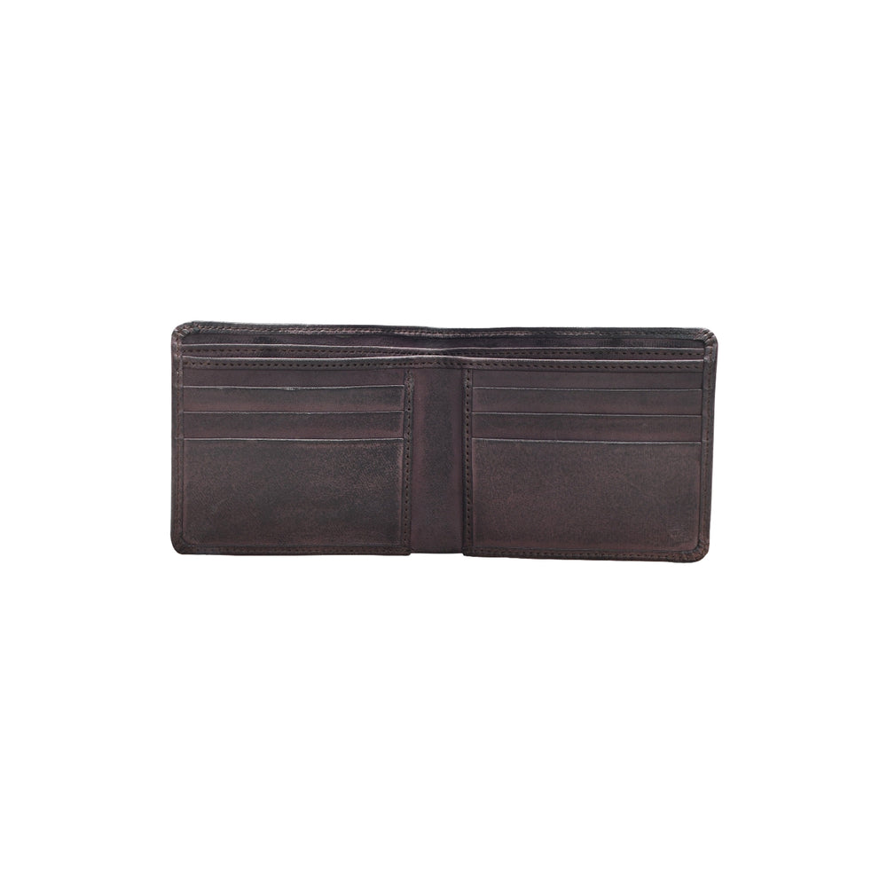 Brown leather wallet on a white background