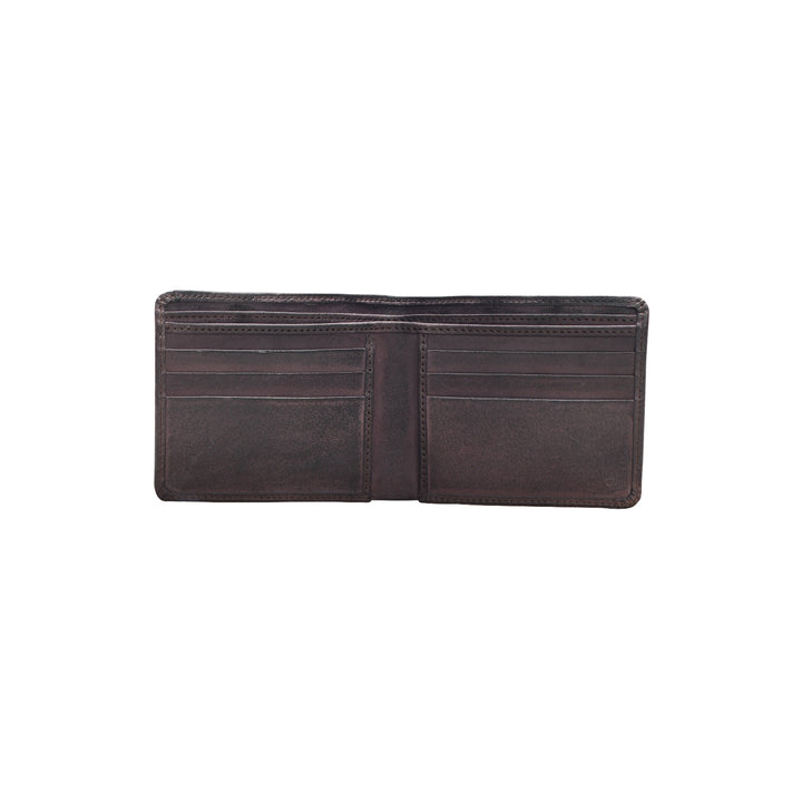 Brown leather wallet on a white background