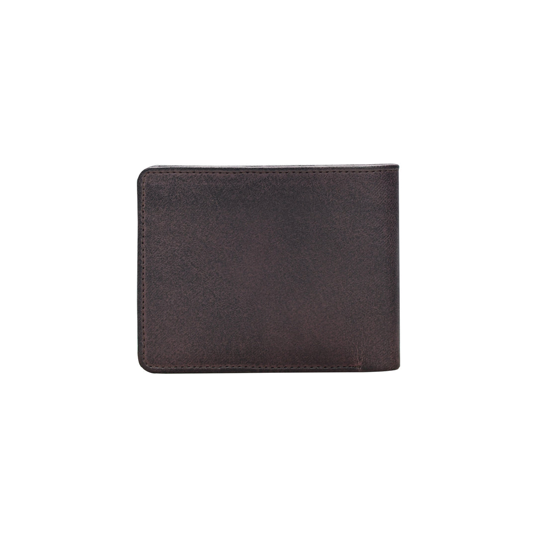 Black leather wallet on a white background