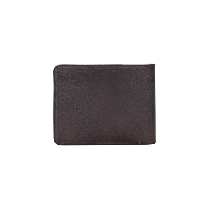 Black leather wallet on a white background