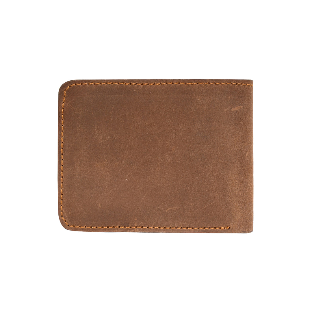 Brown leather wallet on a white background