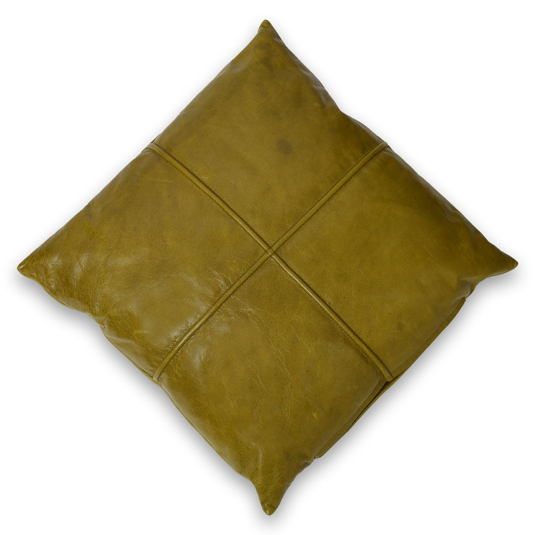 Brown leather pillow on a white background

