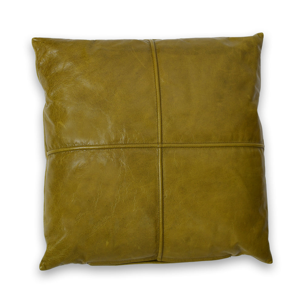 Brown leather pillow on a white background

