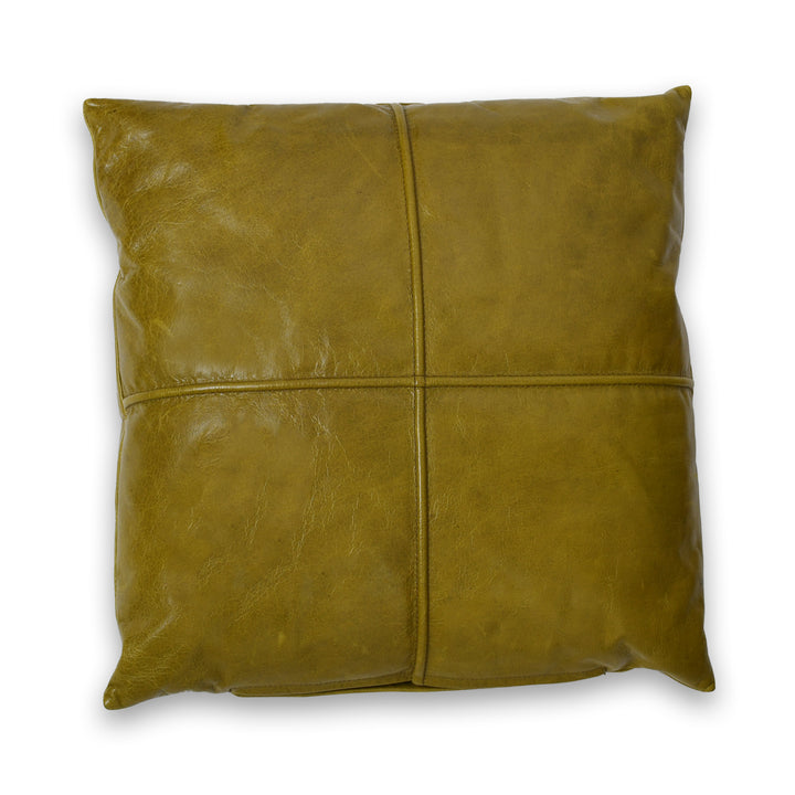 Brown leather pillow on a white background

