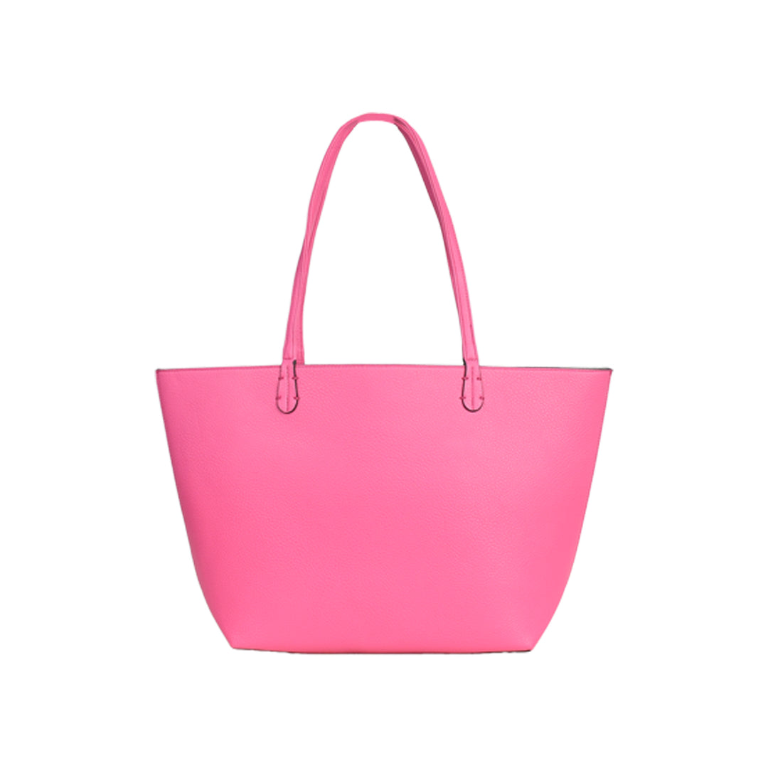 Pink tote bag on a white background
