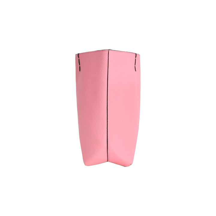 Pink geometric vase on a white background