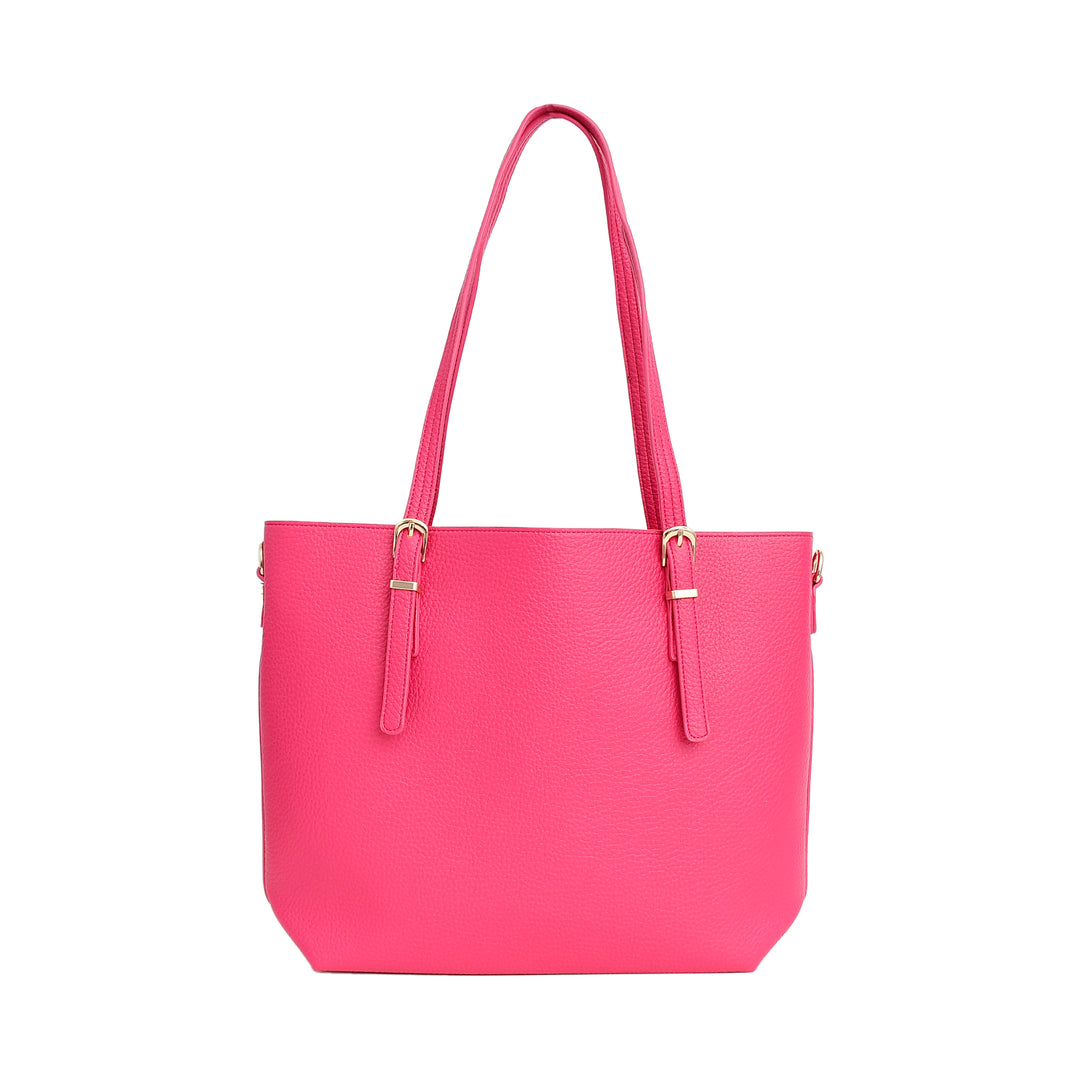 Pink tote bag on a white background