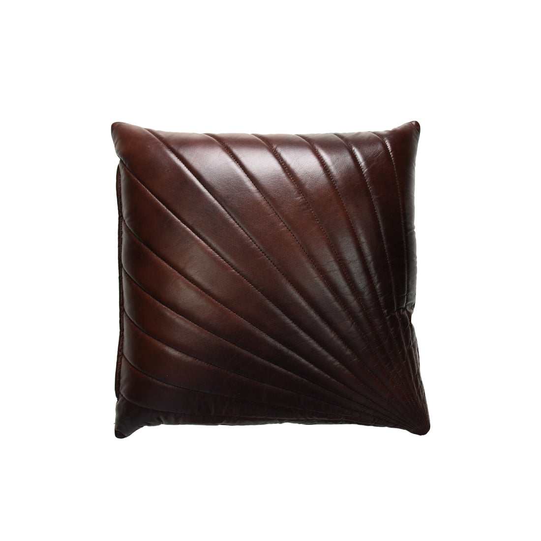 Premium Handmade Genuine Leather Fan Stitch Cushion