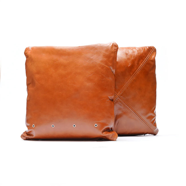 Premium Handmade Genuine Leather Cushion – Cross Stitch Designer Cushion