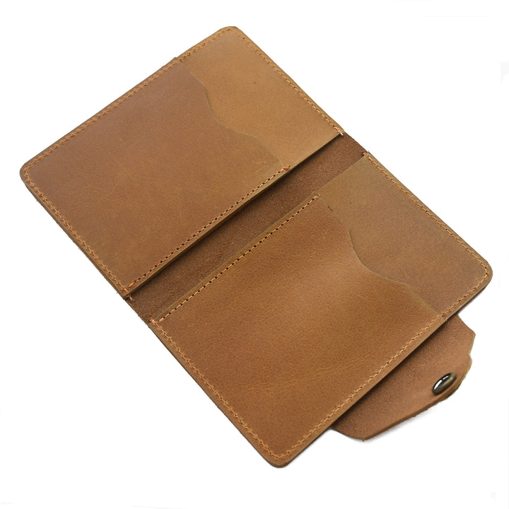 Brown leather wallet on a white background