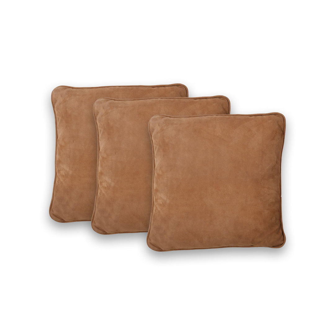 Three Brown pillow on a white background

