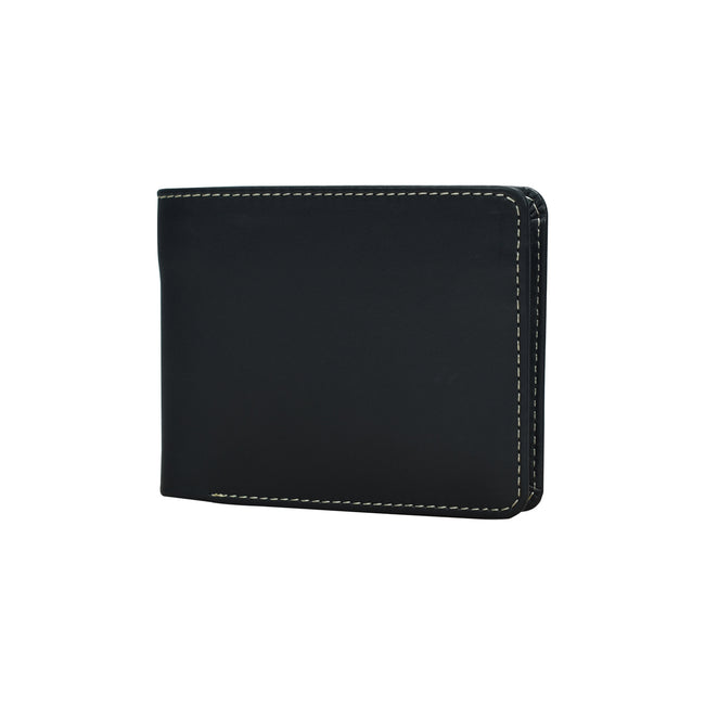 Premium & Genuine Leather Handmade Bi-Fold Wallet – Slim Minimalist Design with Contrast Stitching