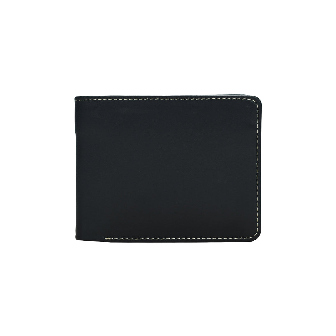 Black leather wallet on a white background