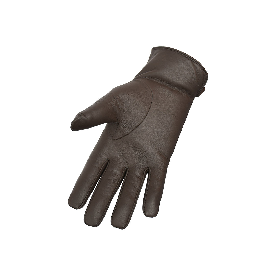 Brown leather glove on a white background