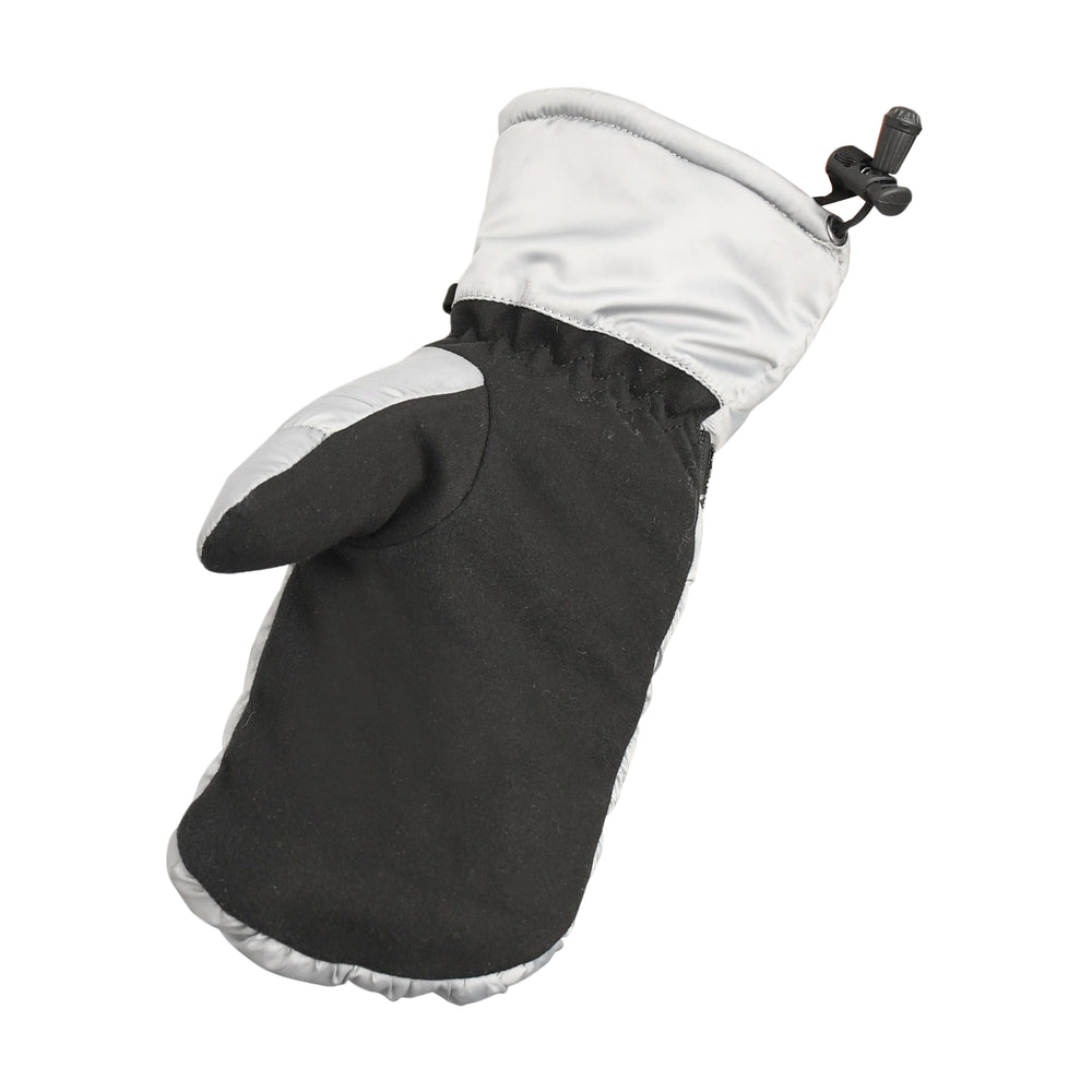Black and white winter glove on a white background