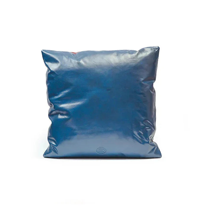 Blue plastic bag on a white background